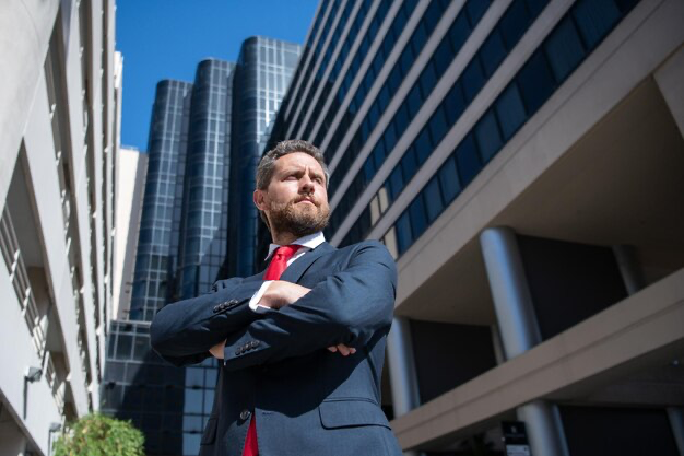 Manager in a modern business center
