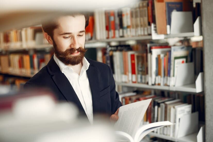 Man Reading in the Library